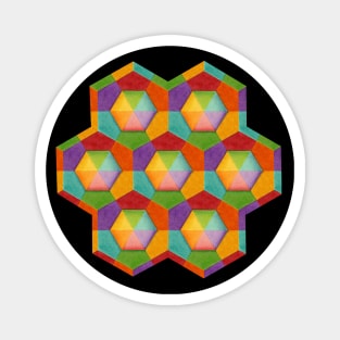 Rainbow Geometric Hexagons Magnet